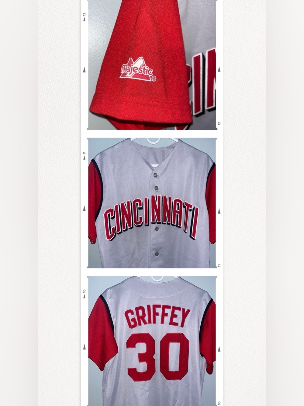 Ken Griffey Jr. Throwback Cincinnati Reds No. 30 Authentic MLB Baseball Jersey